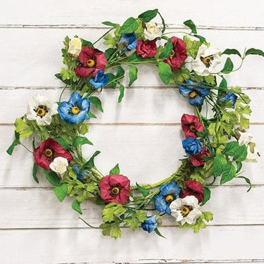 Americana Rose & Poppy Wreath - The Fox Decor